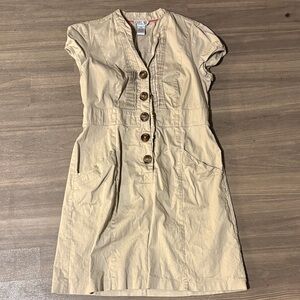 Robbie Bee Tan Button-Front Mini Dress